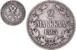 Finnland 2 Markkaa Münze, Alexander II, Helsinki, SS, Silber, KM:7.1 -
