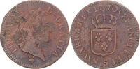 Frankreich Sol à la vieille tête Münze, Louis XV, Reims, S+, Kupfer -