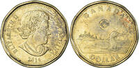 Kanada Dollar Münze, Elizabeth II, Royal Canadian Mint, SS+, Brass -