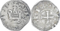 Frankreich Denier Tournois Münze, Louis VIII-IX, S+, Billon, Duplessy:193 -
