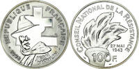 Frankreich 100 Francs Münze, Jean Moulin, Monnaie de Paris, BE, STGL -