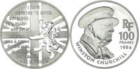 Frankreich 100 Francs Münze, Churchill, Monnaie de Paris, BE, STGL -