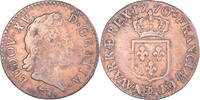 Frankreich 1/2 Sol à la vieille tête Münze, Louis XV, Besançon, S+ -