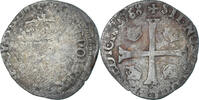 Frankreich Douzain aux deux H Münze, Henri III, S, Billon, Gadoury:467 -