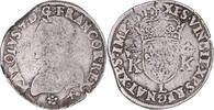 Frankreich Teston au deux K couronnés Münze, Charles IX, Bayonne, S -