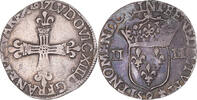 Frankreich 1/4 Ecu Münze, Louis XIII, Rennes, SS, Silber, KM:47.21 -
