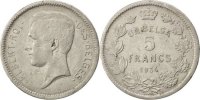 Belgien 5 Francs, 5 Frank Münze, SS, Nickel, KM:97.1 -