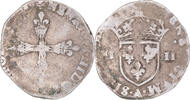 Frankreich 1/4 Ecu Münze, Henri III, Paris, S, Silber, Gadoury:494 -