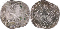 Frankreich 1/2 Franc au col plat Münze, Henri III, La Rochelle, SS -
