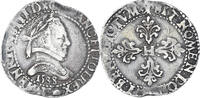 Frankreich 1/2 Franc au col plat Münze, Henri III, Bordeaux, SS -