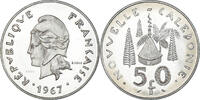 Neukaledonien 50 Francs Münze, Monnaie de Paris, ESSAI, STGL, Nickel -