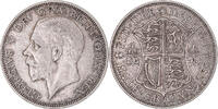 Großbritannien 1/2 Crown Münze, George V, SS, Silber, KM:835 -