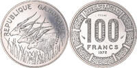Gabun 100 Francs Münze, Monnaie de Paris, ESSAI, STGL, Nickel, KM:E6 -