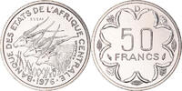 Gabun 50 Francs Münze, Monnaie de Paris, ESSAI, STGL, Nickel, KM:E8 -