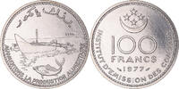 Komoren 100 Francs Münze, Monnaie de Paris, ESSAI, STGL, Nickel, KM:E7 -