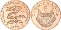 Ruanda 5 Francs Münze, Monnaie de Paris, ESSAI, STGL, Bronze, KM:E5 -