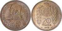 Monaco 20 Francs Münze, Louis II, Monnaie de Paris, ESSAI, UNZ -