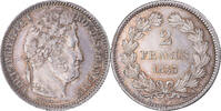 Frankreich 2 Francs Münze, Charles X, Paris, VZ+, Silber, KM:743.1 -