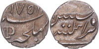 INDIA-FRENCH Fanon, 1/5 Rupee Münze, Louis XV, Bhultcheri, VZ, Silber -