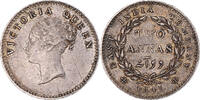 INDIA-BRITISH 2 Annas Münze, Victoria, Bombay, VZ, Silber, KM:459.1 -