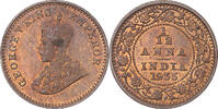 Britisch-Indien 1/12 Anna, 1 Pie Münze, INDIA-BRITISH, George V, Calcutta, UNZ, Bronze -