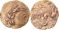 1/4 statère au cheval androcéphale et au personnag Münze, Aulerci Cenomani, 1/4 statère au cheval androcéphale et au personnage -