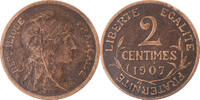 Frankreich 2 Centimes Münze, Dupuis, Paris, SS, Bronze, KM:841 -