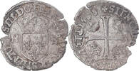Frankreich Douzain aux deux H Münze, Henri III, Troyes, SS, Silber -