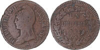 Frankreich Decime Münze, Dupré, Metz, S+, Bronze, Gadoury:187a -