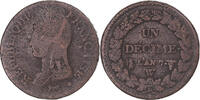 Frankreich Decime Münze, Dupré, Lille, S, Bronze, KM:644.11 -
