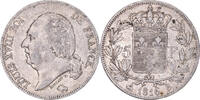 Frankreich 5 Francs Münze, Louis XVIII, Rouen, S+, Silber, KM:711.2 -