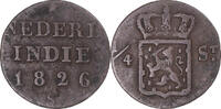 NETHERLANDS EAST INDIES 1/4 Stuiver Münze, SUMATRA, ISLAND OF, Utrecht -