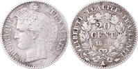 Frankreich 20 Centimes Münze, Cérès, Paris, S+, Silber, KM:758.1 -