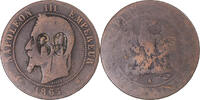 Frankreich 10 Centimes Münze, Napoleon III, Paris, Countermark, S -