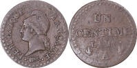 Frankreich Centime Münze, Dupré, Paris, SS, Bronze, KM:646, Gadoury:76 -