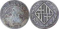 Spanien Quarto Münze, BARCELONA, Joseph (Jose) Napolean, Barcelona, SS -