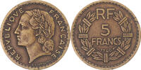 Frankreich 5 Francs Münze, Lavrillier, Paris, SS, Aluminum-Bronze -