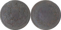 INDIA-BRITISH 1/2 Anna Münze, Victoria, Calcutta, S, Kupfer, KM:447.1 -