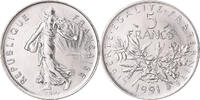 Frankreich 5 Francs Münze, Semeuse, Paris, BU, STGL, Nickel Clad -