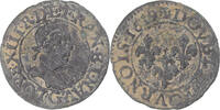 Frankreich Double Tournois Münze, Louis XIII, Poitiers, S+, Kupfer -