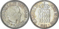 Monaco 10 Francs Münze, Rainier III, Monnaie de Paris, VZ+, Silber -