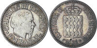 Monaco 10 Francs Münze, Rainier III, Monnaie de Paris, UNZ, Silber -