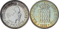Monaco 10 Francs Münze, Rainier III, Monnaie de Paris, UNZ, Silber -