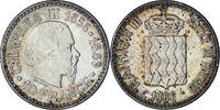 Monaco 10 Francs Münze, Rainier III, Monnaie de Paris, UNZ+, Silber -