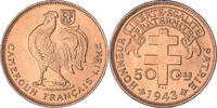 50 Centimes 1943 SA Französisch-Äquatorialafrika Münze, Cameroun, Pretoria VZ+