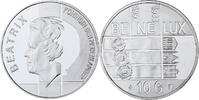Niederlande 10 Gulden Münze, Beatrix, Utrecht, BE, STGL, Silber, KM:216 -