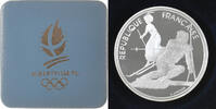 Frankreich 100 Francs Münze, 1992 Olympics, Albertville, Slalom Skiing -