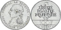 Frankreich 100 Francs Münze, Lafayette, Monnaie de Paris, UNZ, Silber -