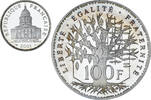 Frankreich 100 Francs Münze, Panthéon, Monnaie de Paris, BE, STGL -