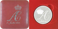 Monaco Medaille Mariage d'Albert et Charlène, BE, STGL, Silber -